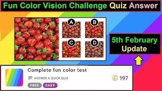 Fun Color Vision Challenge Quiz Answers | Complete Fun Color Test Quiz Answer | Videoquizstar