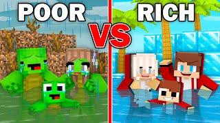 Mikey POOR vs JJ RICH Family SWIMMING POOL in Minecraft - Maizen