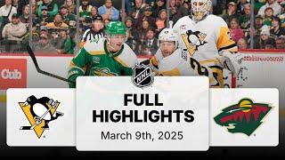 NHL Highlights | Penguins vs. Wild | March 09, 2025