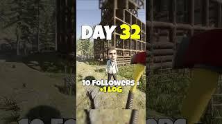 Day 32 - Building a Base Using 1 Log For Every 10 Followers! #shorts