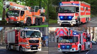 [FEUERWEHRKRAN, ELW3 & MEHR!] - XXL-Feuerwehr DÜSSELDORF | Einsatzfahrten aller FEUERWACHEN & MEHR!