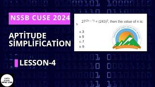 NSSB CUSE 2024 | Aptitude | Simplification Lesson-4