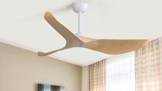 The Modern Design of the KBS-52K037 Ceiling Fan 3 Curved ABS Blades "Installation Video"