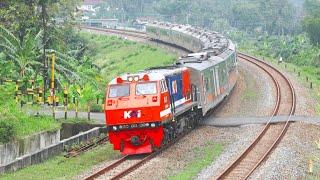 KERETA API PANJANG‼️ MENEMUKAN 25 KERETA API DI STASIUN DAN PERLINTASAN