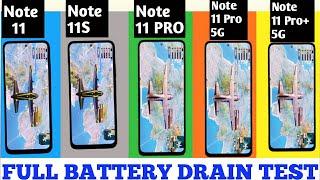 Redmi Note 11 Pro+ vs Redmi Note 11 Pro 5G vs Note 11 Pro vs Note 11/11S | Battery Drain Test |