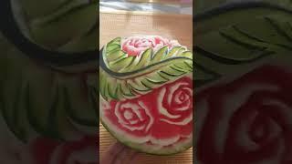 Hobby | Carving  for beginner : Watermelon #มือใหม่หัดแกะสลักแตงโม #shortsfeed