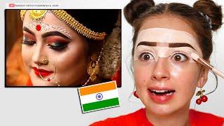 I Tried Following INDIAN BENGALI Bridal Makeup Tutorial