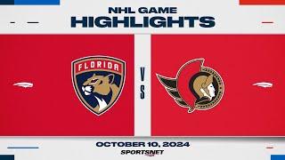 NHL Highlights | Panthers vs. Senators - October 10, 2024