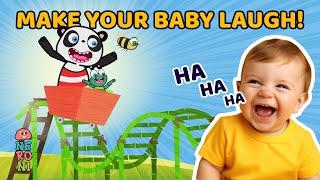 Goofy Panda, Beebee, and Gri's Bamboo Coaster Invention | Best for Babies' Laughter! | Neroni Kids