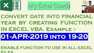 Convert date in Financial Year using Function created in vba,Enable Function To Work in all workbook