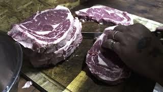 Cooking Ribeye Steak And Cutting Steaks