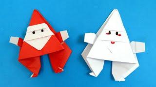 how to make origami santa christmas paper decorations