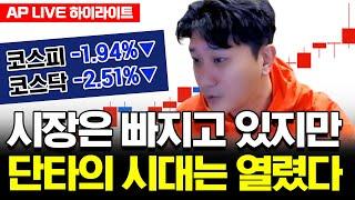 코스피 -1.94%, 코스닥 -2.51% 시장은 빠지고 있지만 단타의 시대는 열렸다