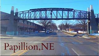 Driving into Papillion, Nebraska