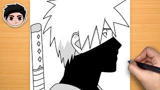 Easy Anime Drawing | How to Draw Kakashi Anbu (Side view) from Naruto Step-by-Step