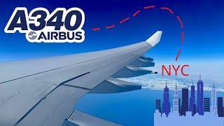 4K - Munich  to New York JFK  - Lufthansa Airbus A340-600!