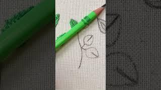 Trick for  very easy leaf embroidery