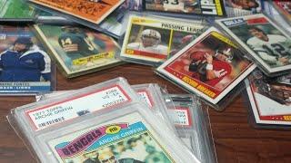 Odd assortment of graded football rookie cards in the Card Pyle...