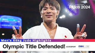 Paris 2024 Olympics: Abe Hifumi of Japan defends Olympic judo title in the men's 66kg #Paris2024