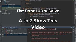 Fixt Problem Solve An issue was found when checking AAR metadata | Android Studio .