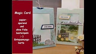 Magic card - papiersparend & ohne Folie bestempeln - Entspannungskarte - Am Horizont - Stampin´ Up!®