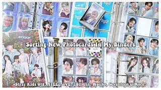 Sorting New Photocards In My Binders 96  Stray Kids Ot8, ATEEZ, IVE, ZB1, Jin, Wonho, SVT & More!