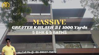 MASSIVE 1000 YARDS 5BHK HOUSE IN SOUTH DELHI | 5 BEDROOMS BUILDER FLOOR IN GREATER KAILASH 2 (GK-2)