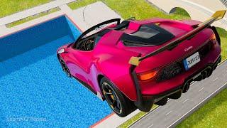 High Speed Cars Jumping In Pools - BeamNG.Drive | BeamNG People