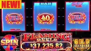 BEAUTIFUL NEW Flaming Reels slot! Gold Standard Jackpots + 3 Reel Jackpot Carnival slot play!