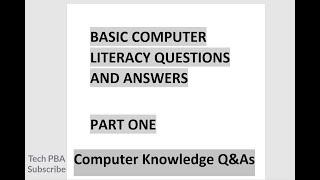 Basic Computer Literacy Questions & Answers | Basic Computer Knowledge Questions & Answers Part 1