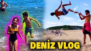 EĞLENCELİ DENİZ VLOGU ! SAHİLDE NELER YAPTIK ?