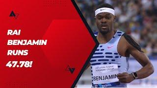 Rai Benjamin runs 47.78 in Men's 400m hurdles | Doha 2023