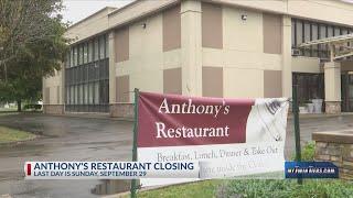 Anthony's Restaurant closing after 20 years of business