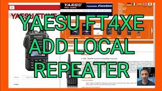 YAESU FT4XE Add Repeater Store to memory