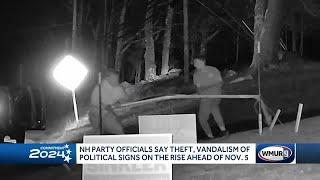 NH party officials say theft, vandalism of political signs on the rise ahead of Election Day