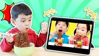 pretend play with cooking pororo black noodle- MaShu Toys Review