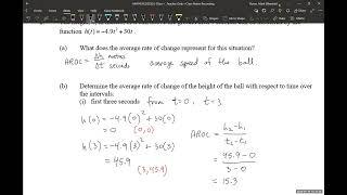 1.5 Average Rate of Change (Slope of Secant) MHF4U (MHR)