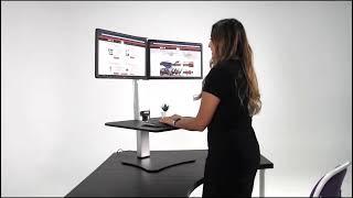 Victor DC350A Manual Dual Monitor Height Adjustable Sit-Stand Standing Desk Converter #monitor