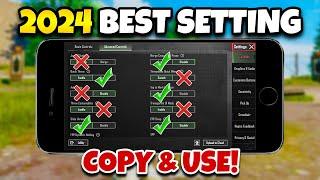 PUBG MOBILE 2024 BEST SETTINGS & SENSITIVITYCOPY & USE+CODE️