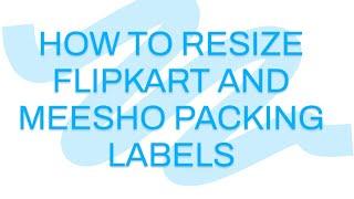 How to crop meesho Flipkart label