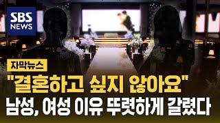 "결혼하고 싶지 않아요"…남성, 여성 이유 뚜렷하게 갈렸다 (자막뉴스) / SBS