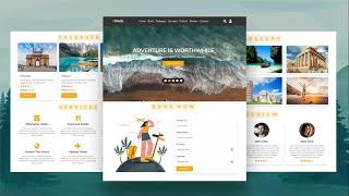 Create A Responsive Tour & Travel Agency Website Design Using HTML / CSS / JAVASCRIPT | Step By Step