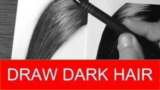 HOW TO DRAW Realistic Dark Hair Quick and Easy with Pencils