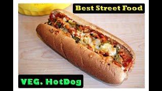 Veg Hot Dog Recipe Indian | How to make hot dog with cheese |