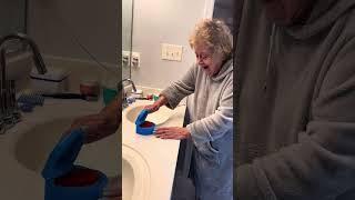 Another morning prank #dentures #prank #badgranny #85yearsyoung #jokes #motherdaughter #halloween