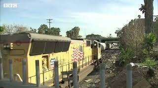 Thousands of stolen parcels litter LA railway   BBC News