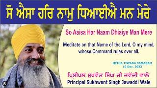 So Aaisa Har Naam Dhiaiye Man Mere By Principal Sukhwant Singh Ji Jawaddi Wale