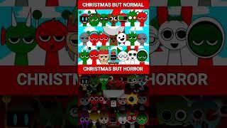 SPRUNKI CHRISTMAS NORMAL VS SPRUNKI CHRISTMAS HORROR MODE MIX VERSION SHORTS VIDEO SLOW THIS DOWN