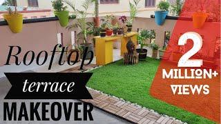 Rooftop Terrace Garden Transformation | Terrace Makeover | DIY Ideas | Small garden design.