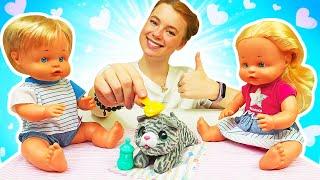 Nenuco Puppen auf Deutsch. Neues Spielzeug für die Zwillinge. Spielspaß mit Irene und Puppen